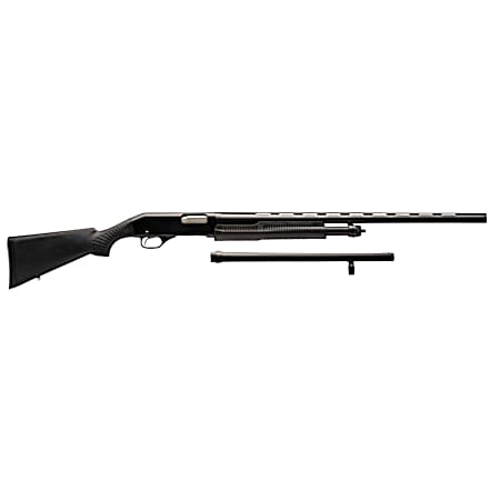 Stevens 19490 320 Field Combo 12 Gauge 3 5+1 18.50/28 Matte Black Vent Rib Barrel, Black Aluminum Receiver, Black Synthetic Fixed Stock
