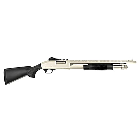 Tokarev USA 21000421 TX3 12MA1 12 Gauge Pump 3 5+1 Shells 18.50 Nickel Anodized Ventilated Heat Shield Barrel, Nickel Anodized Receiver w/Picatinny Rail, Fixed Black Polymer Stock