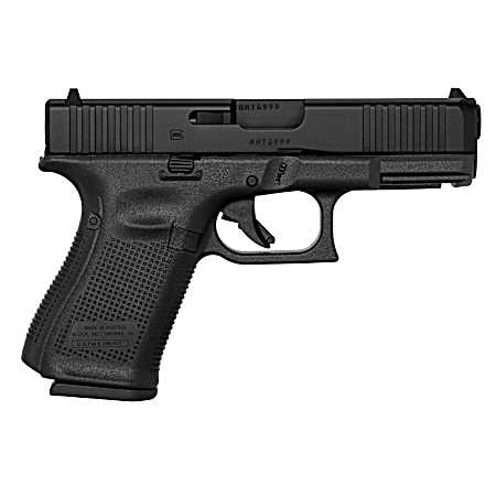 Glock PA195S201 G19 Gen5 Compact 9mm Luger 10+1 4.02 Black GMB Barrel, Black nDLC Serrated Slide, Black Polymer Frame w/Picatinny Rail, Black Textured w/Interchangeable Backstrap Grip, Ambidextrous