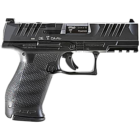 Walther Arms 2854686 PDP  Compact Frame 9mm Luger 10+1 4 Black Steel Barrel, Black Optic Ready/Serrated Steel Slide, Black Polymer Frame w/Picatinny Rail, Textured Polymer Grip, Ambidextrous