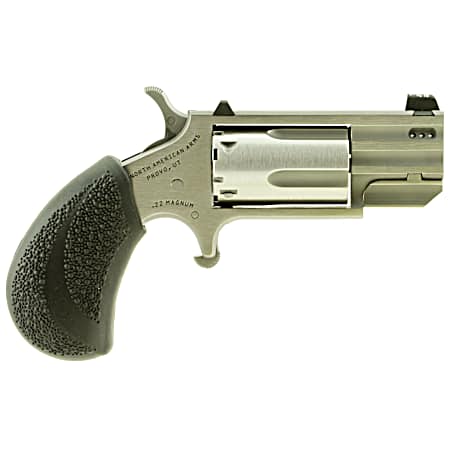 North American Arms PUGDP Pug  22 WMR 5 Shot 1 Stainless Steel Ported Barrel, Stainless Steel Frame, Stainless Cylinder, Black Polymer Grip, Exposed Hammer