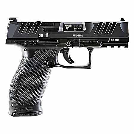 Walther Arms 2854694 PDP Optic Ready 9mm Luger 4 Barrel 10+1, Polymer Frame With Picatinny Acc. Rail, Optic Cut Super Terrain Serrated Steel Slide, Performance Duty Trigger, Manual Safety