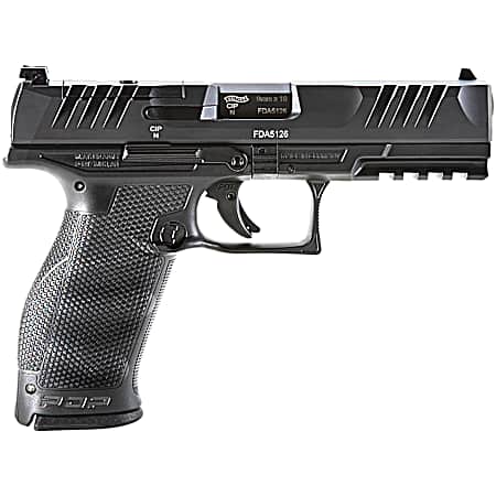 Walther Arms 2858126 PDP Optic Ready 9mm Luger 4.50 10+1 Black Black Steel Slide Performance Duty Textured Black Polymer Grip
