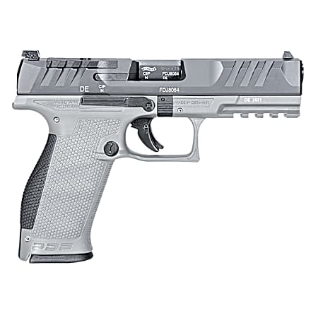 Walther Arms 2858371NP3 PDP  Full Size Frame 9mm Luger 18+1 4.50 Stainless Polygonal Rifled Barrel, Optic Ready/Serrated Steel Slide, Gray Polymer Frame w/Picatinny Rail Ambidextrous