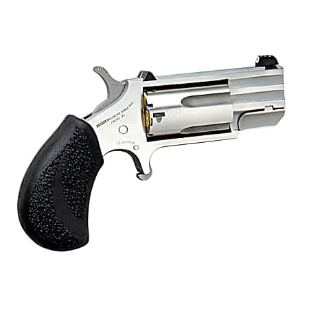 North American Arms PUGT Pug  22 WMR 5 Shot 1 Stainless Steel Barrel, Frame & Cylinder, Black Pebbled Rubber Grip, Exposed Hammer