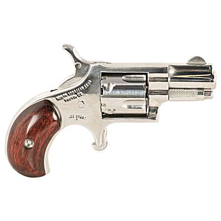 North American Arms SDLX LDLX  22 Short 5 Shot 1.13 Polished Stainless Steel, Rosewood Grip, Exposed Hammer