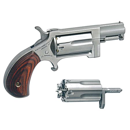 North American Arms SWC Sidewinder Conversion 22 LR/22 WMR 5 Shot 1.50 Stainless Steel Barrel, Frame & Cylinder, Rosewood Birdshead Grip, Exposed Hammer