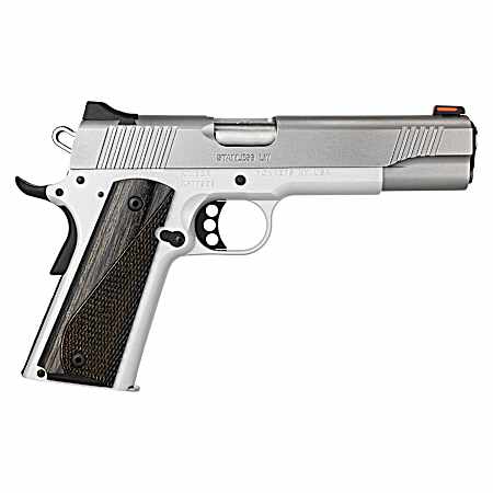 Kimber Mfg, Inc 3700593 LW Arctic 45 ACP 8+1 5 Stainless Match Grade Barrel, Silver Serrated Stainless Steel Slide, Silver Aluminum Frame w/Beavertail, Black/Gray Laminate Grip