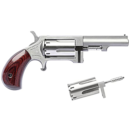 North American Arms SWC250 Sidewinder  22 LR 22 WMR 5 Shot 2.50 Stainless Steel Barrel, Frame & Cylinder, Rosewood Birdshead Grip Exposed Hammer