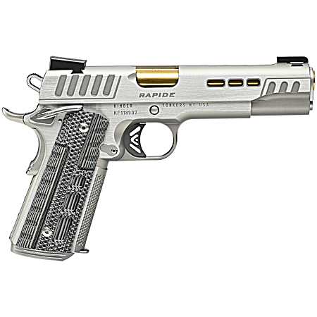 Kimber Mfg.,inc 3000420 Rapide Dawn 9mm Luger 9+1 5 Gold TiN Stainless Steel Barrel, Lightening Cut/Serrated Stainless Steel Slide, Stainless Steel Frame w/Beavertail, Black & Gray G10 Grip