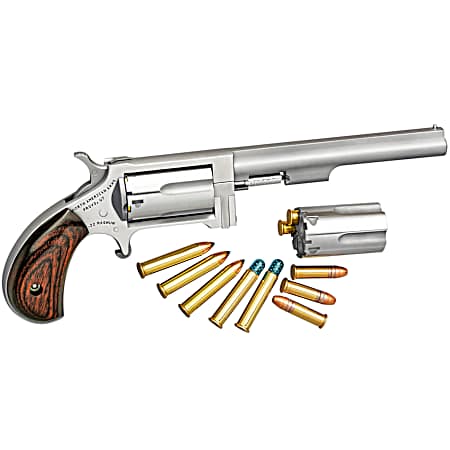 North American Arms SWC4 Sidewinder *CA Compliant 22 LR/22 WMR 5 Shot 4 Stainless Steel Barrel, Stainless Steel Frame, Stainless Cylinder, Rosewood Birdshead Grip, Exposed Hammer