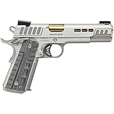 Kimber Mfg.,inc 3000423CA Rapide Dawn (CA) (MA) 45 ACP 8+1 5 KimPro Silver Front and Rear Serrations Stainless Steel Slide Gray/black Rapide G10 Grip