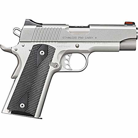 Kimber Mfg.,inc 3200052CA Stainless Pro Carry II (CA) 45 ACP 7+1 4 Stainless Steel Slide Satin Silver Black Synthetic Double Diamond Checkering Grip