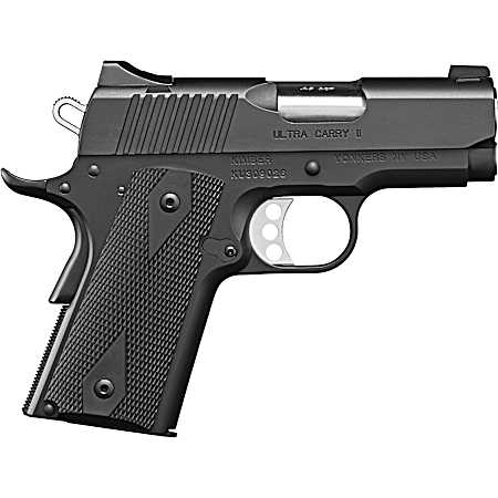 Kimber Mfg.,inc 3200061CA Ultra Carry II (CA) 45 ACP 7+1 3 Matte Black Steel Slide Black Synthetic Double Diamond Checkering Grip