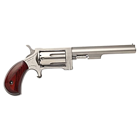 North American Arms SW4 Sidewinder *CA Compliant 22 WMR 5 Shot 4 Stainless Steel Barrel, Frame & Cylinder, Rosewood Birdshead Grip, Exposed Hammer