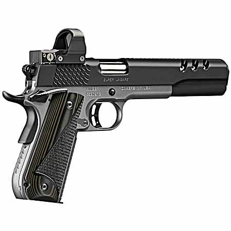 Kimber Mfg, Inc 3000278 Super Jagare w/Optic 10mm Auto 8+1 6 Stainless Match Grade Barrel, Diamond Carbon Coating Ported/Serrated Stainless Steel Slide, Kimpro II Gray Micarta Grip, Delta Pro Red Dot