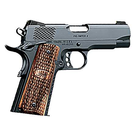 Kimber Mfg, Inc 3200118 Raptor II Pro 45 ACP 8+1 4 Stainless Match Grade Barrel, Matte Black Serrated Steel Slide, Matte Black Steel Frame w/Beavertail, Zebrawood Grip