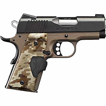 Kimber Mfg.,inc 3200167CA Ultra Covert II (CA) 45 ACP 7+1 3 Matte Black Steel Slide Dark Earth KimPro II Digital Camo w/ Kimber Logo Grip