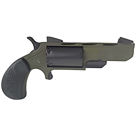 North American Arms TGHMB Green Huntsman  22 WMR 5 Shot 2 OD Green Cerakote Heavy Vent Rib Barrel, OD Green Cerakote Steel Frame, Matte Black Cylinder, Black Cobblestone Rubber Grip, Exposed Hammer