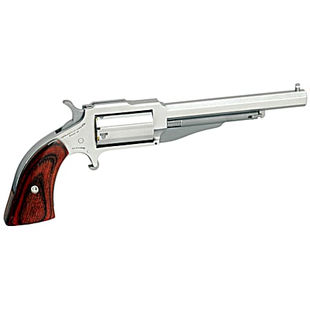 North American Arms 18604 1860 The Earl *CA Compliant 22 WMR 5 Shot 4 Stainless Steel Barrel, Frame & Cylinder, Rosewood Boot Grip, Exposed Hammer