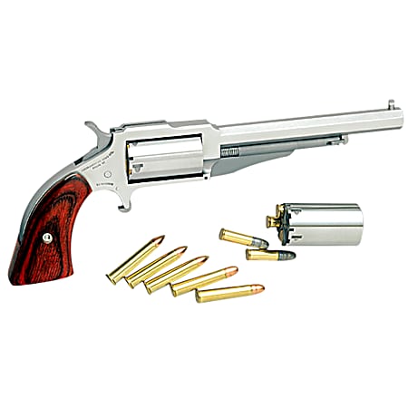 North American Arms 18604C 1860 The Earl *CA Compliant 22 LR/22 WMR 5 Shot 4 Stainless Steel Barrel, Frame & Cylinder, Rosewood Boot Grip, Exposed Hammer