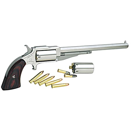 North American Arms 18606C Earl Hogleg *CA Compliant 22 LR/22 Mag 5 Shot 6 Satin Steel Barrel & Frame/Stainless Cylinder/Rosewood Boot Grips