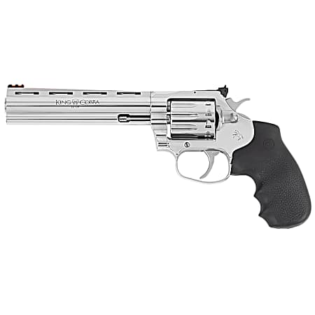 Colt Mfg KCOBRA22-SP6RFO King Cobra Target 22 LR 10rd 6 Stainless Steel Barrel, Cylinder & Frame, Black Hogue Overmolded Grips