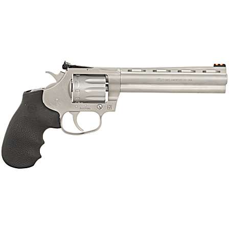 Colt Mfg KCOBRA22SM6RFO King Cobra Target 22 LR 6 Shot 6 Matte Stainless Steel Vent Rib Barrel, Matte Stainless Stainless Steel Frame & Cylinder, Black Hogue Overmolded Grip, Exposed Hammer