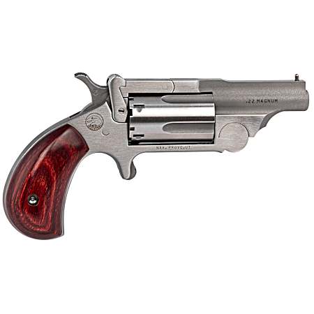 North American Arms 22MCR Ranger II Conversion 22 LR/22 WMR 5 Shot 1.63 Stainless Steel Barrel, Satin Stainless Steel Frame, Stainless Cylinder, Rosewood Birdshead Grip, Exposed Hammer