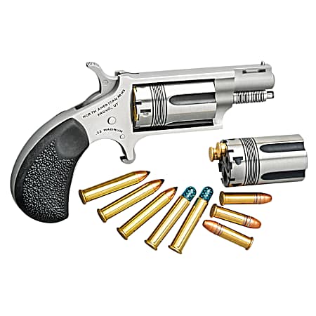 North American Arms 22MCTW Wasp Combo 22 LR/22 WMR 5 Shot 1.63 Stainless Steel Vent Rib Barrel, Stainless Steel Frame & Cylinder, Black Pebbled Rubber Grip, Exposed Hammer