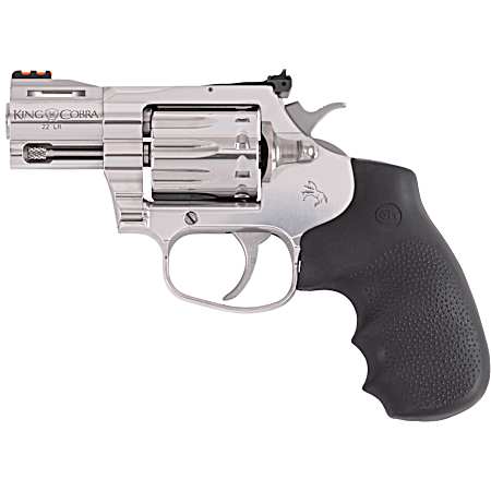 Colt Mfg KCOBRA22SP2RFO King Cobra  22 LR 10 Shot 2 Stainless Vent Rib Barrel, Stainless Cylinder & Frame, Black Rubber Grip