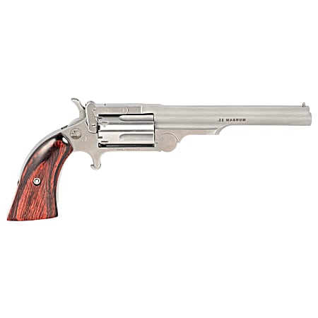 North American Arms 22MR4 Ranger II  22 WMR 5 Shot 4 Stainless Steel Barrel, Stainless Steel Frame, Stainless Cylinder, Rosewood Boot Grip, Exposed Hammer