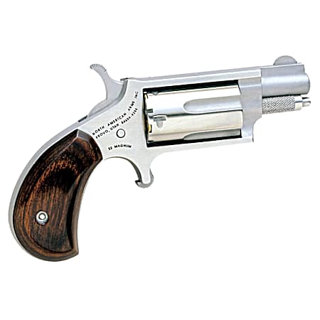 North American Arms 22MS Mini-Revolver *CA Compliant 22 WMR 5 Shot 1.13 Stainless Steel Barrel, Frame & Cylinder, Rosewood Birdshead Grip Exposed Hammer