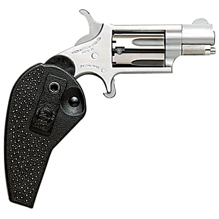 North American Arms 22MSHG Mini-Revolver  Compact Frame 22 WMR 5 Shot 1.13 Stainless Steel Barrel, Frame & Cylinder, Black Synthetic Holster Grip, Exposed Hammer