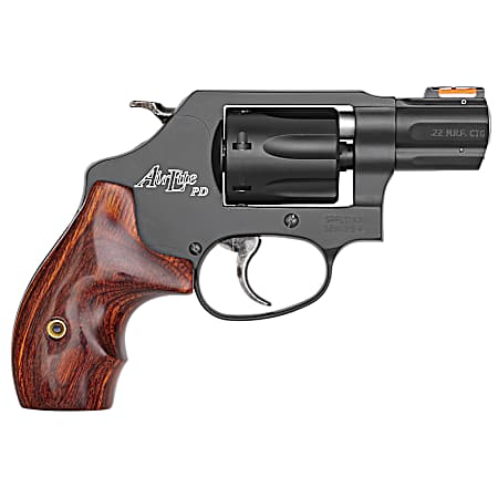Smith & Wesson 160228 Model 351 Personal Defense 22 WMR 7 Shot 1.88 Black Stainless Steel Barrel, Black Aluminum Cylinder & J Frame, HiViz Fiber Optic Orange Front Sight