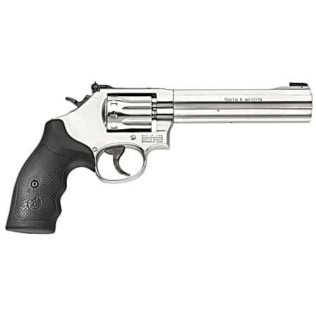 Smith & Wesson 160578 Model 617 *CA Compliant 22 LR Stainless Steel 6 Barrel & 10 Shot Cylinder, Satin Stainless Steel K-Frame, Black Polymer Grip,Internal Lock