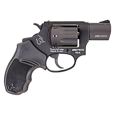 Taurus 2942021UL 942 Ultra-Lite 22 LR 8rd 2 Matte Black Finish Barrel, Matte Black Finish Cylinder, Black Anodized Finish Aluminum Frame & Finger Grooved Black Polymer Grip