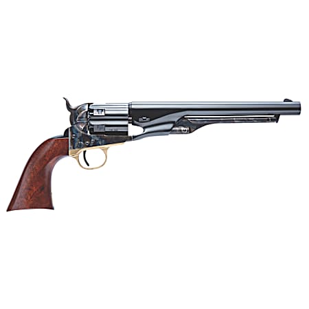 Cimarron CA041 1860 Army .44 Cal 6 Shot, 8 Blued Round Steel Barrel, Blued Engraved/Fluted Cylinder, Color Case Hardened Steel Frame, Smooth Walnut Grip, Exposed Hammer