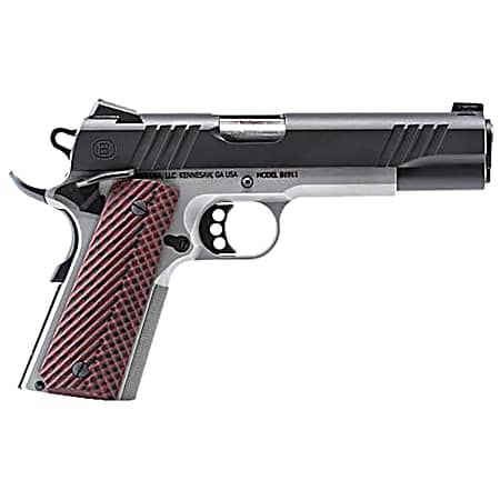 Bersa B19117050BMBC B1911  Full Size Frame 45 ACP 8+1 5 Stainless Steel Barrel, Stainless Serrated Steel Slide, Black Stainless Steel Frame w/Beavertail, Rosewood Grip, Ambidextrous