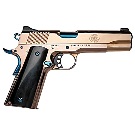 Cnc Firearms CNCELREY Kimber 1911 El Rey Full Size Frame 38 Super 7+1 5 Blue PVD Stainless Steel Barrel, Rose Gold PVD Stainless Steel Serrated Slide & Frame, Black Kirinite Presentation Grip