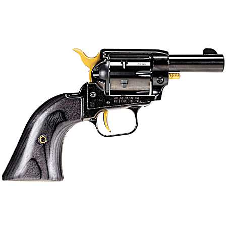 Heritage Mfg BK22B2-GLD Barkeep  22 LR 6 Shot, 2.68 Black Oxide Steel Barrel, Black Oxide w/Gold Controls Zinc Alloy Frame, Black Oxide Cylinder, Black Laminate Grip, Manual Safety, Exposed Hammer