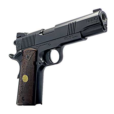 Dickinson LLC DCKSN45BB 1911 Adam 45 ACP 8+1 5 Black Steel Barrel, Black Serrated Aluminum Slide, Black Steel Frame, Wood Grip