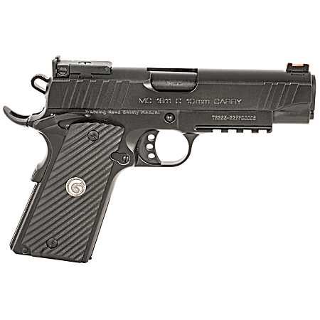 EAA GIRSAN 390605 MC1911 C  Carry Frame 10mm Auto 9+1, 4.40 Black Steel Barrel, Blued Serrated Steel Slide, Black Steel Frame w/Beavertail & Picatinny Rail, Black Grip, Ambidextrous