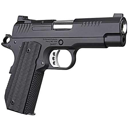 Ed Brown EVOKC9LW 1911 EVO KC Lightweight 9mm Luger 7+1 4 Stainless Bull Barrel, Black Gen4 Serrated Slide, Black Gen4 Carbon Steel Frame w/Beavertail, Black Grips