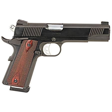 Tyler Gun Works TGWGVBL45 Custom 1911 Government Full Size Frame 45 ACP 7+1 5 Stainless Match Grade Barrel, Blued Serrated Steel Slide & Steel Frame w/Beavertail, Walnut Grip