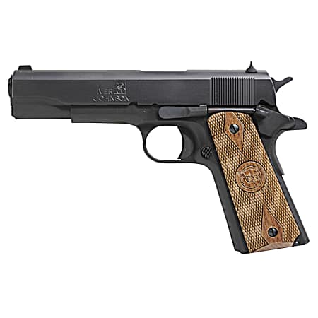 Iver Johnson Arms 1911A1938 1911 A1  38 Super 9+1 5 Black Steel Barrel, Matte Blued Serrated Steel Slide & Frame w/Beavertail, Double Diamond Checkered Walnut Grip