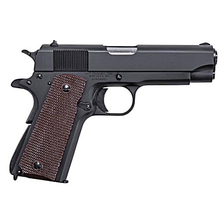 Auto-Ordnance 1911BKOC 1911 A1 Commander 45 ACP 7+1 4.25 Matte Black Serrated  Carbon Steel Slide Matte Black Matte Black Carbon Steel Brown Checkered Polymer Grips Right Hand