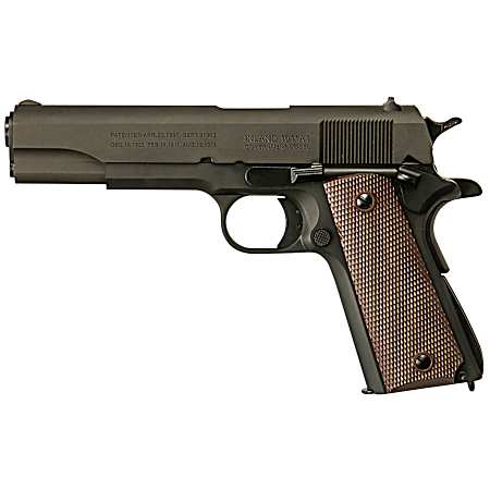 Inland MFG ILM1911 1911 A1 Government 45 ACP 7+1 5 Barrel, Black Parkerized Steel Frame w/Beavertail, Serrated Steel Slide, Wood Grip, Manual Safety