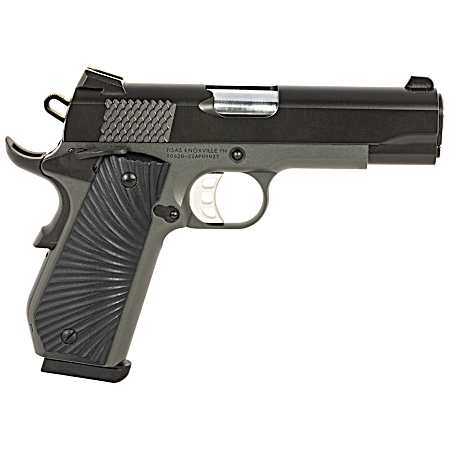 Tisas 10100103 1911 Stingray Carry 45 ACP 8+1 4.25 Stainless Steel Barrel, Black Cerakote Serrated Slide, Dark Gray Cerakote Aluminum Frame w/Beavertail, Black Sunburst G10 Grips