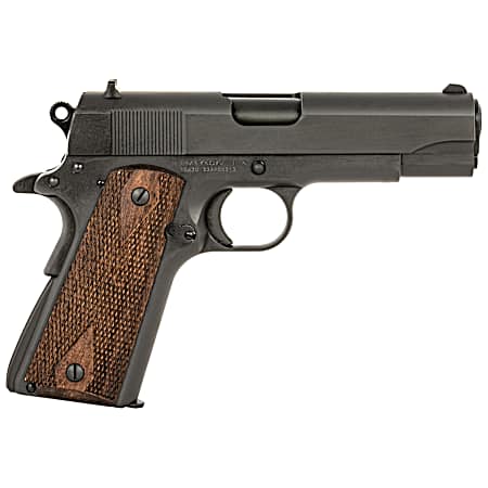Tisas 10100114 1911 A1 Tank Commander 45 ACP 7+1 4.25 Black Steel Barrel, Manganese Phosphate Coated Serrated Carbon Steel Slide & Frame w/Beavertail, Turkish Walnut Grip